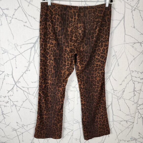 No Boundaries Leopard Print Stretch High Rise Bootcut Pants - Picture 2 of 7